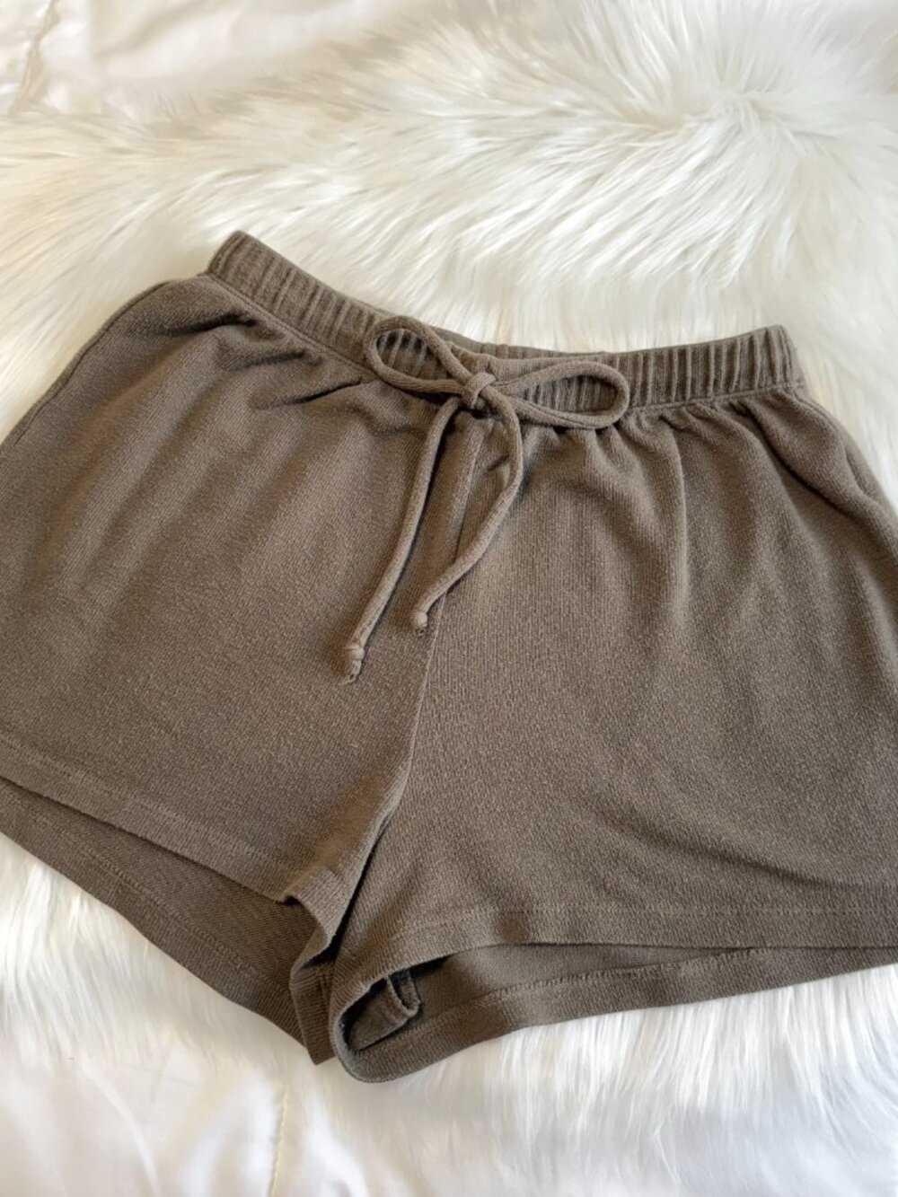 Reformation Olina Knit Shorts Poppyseed Women's XS Loungewear Shorts